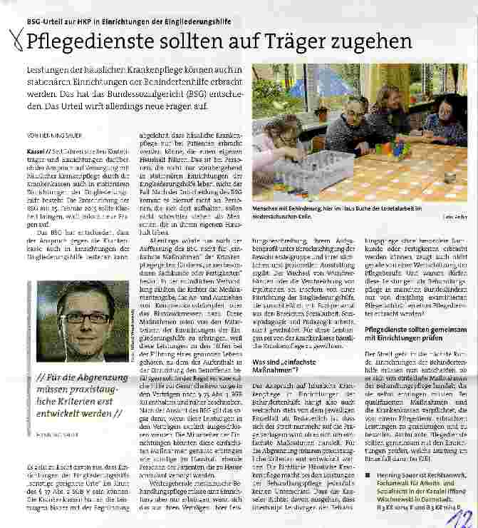 Vorschauseite 1: Pflegedienste sollten auf Träger zugehen
