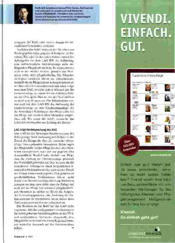 Vorschauseite 2: Weiterhin Ceriatriezulage für Altenpflegekräfte