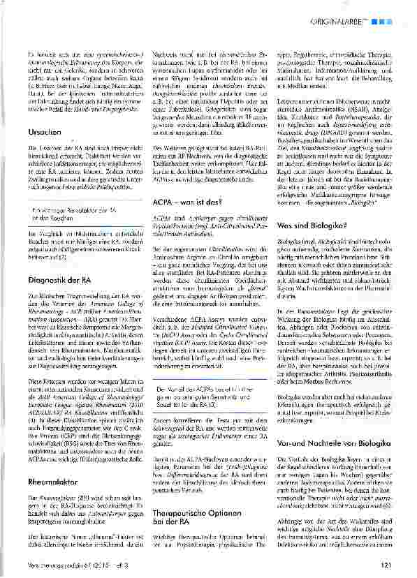 Vorschauseite 2: Update Rheuma am Beispiel der rheumatoiden Arthritis