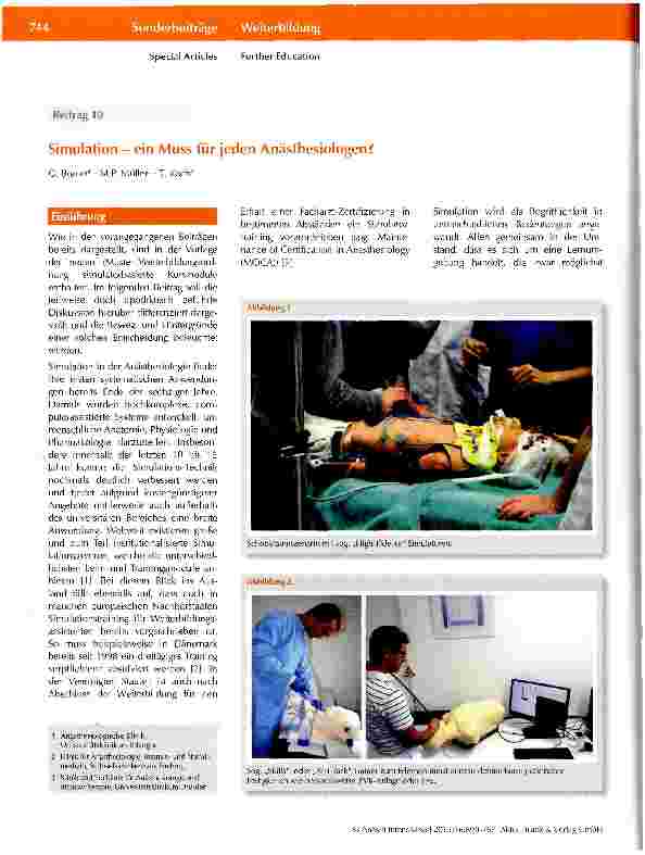 Vorschauseite 1: Simulation - ein Muss für jeden Anästhesiologen?