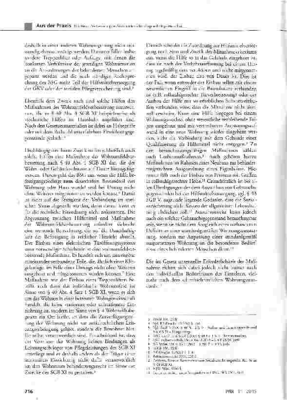 Vorschauseite 2: Verbesserung des Wohnumfelds für pflegebedürftige Menschen auf der Grundlage standardisierter Zuschüsse durch die Pflegekassen?