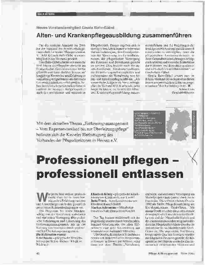 Vorschauseite 1: Professionell pflegen -professionell entlassen