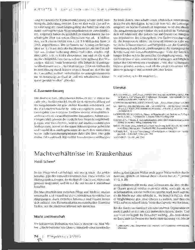Vorschauseite 1: Machtverhältnisse im Krankenhaus
