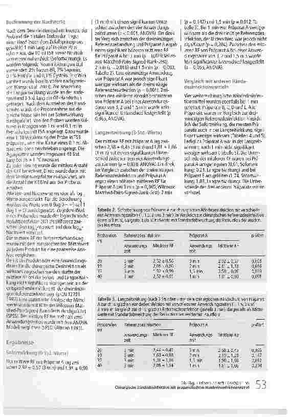 Vorschauseite 3: Chirurgische Händedesinfektion mit einem propanolischen Händedesinfektionsmittel: Äquivalenz kürzerer Einwirkzeiten