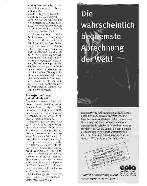Vorschauseite 3: Mehr als nur ein Euro. Was Pflegedienste beim Anbieten so genannter 1-Euro-Jobs beachten müssen