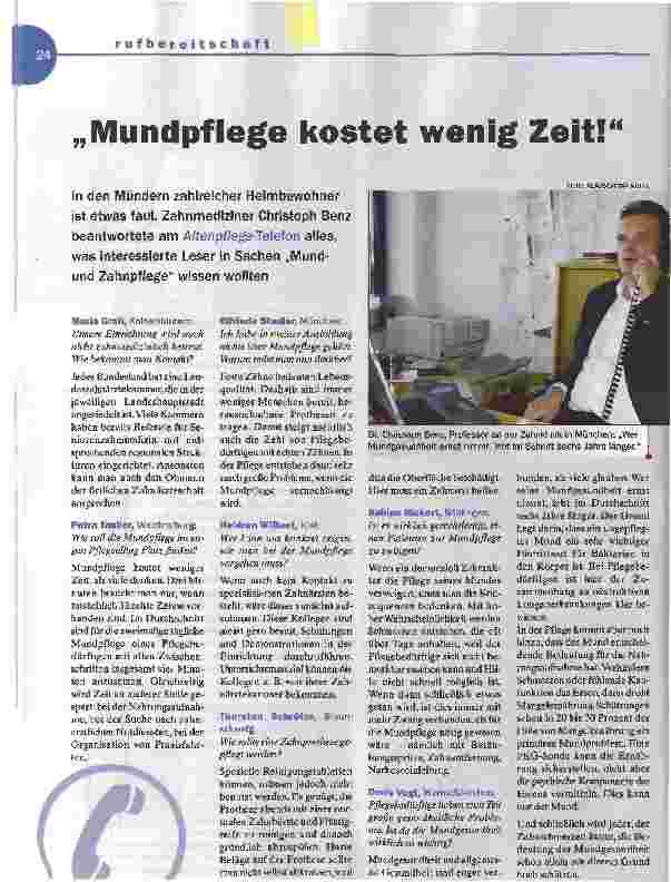 Vorschauseite 1: Mundpflege kostet wenig Zeit!