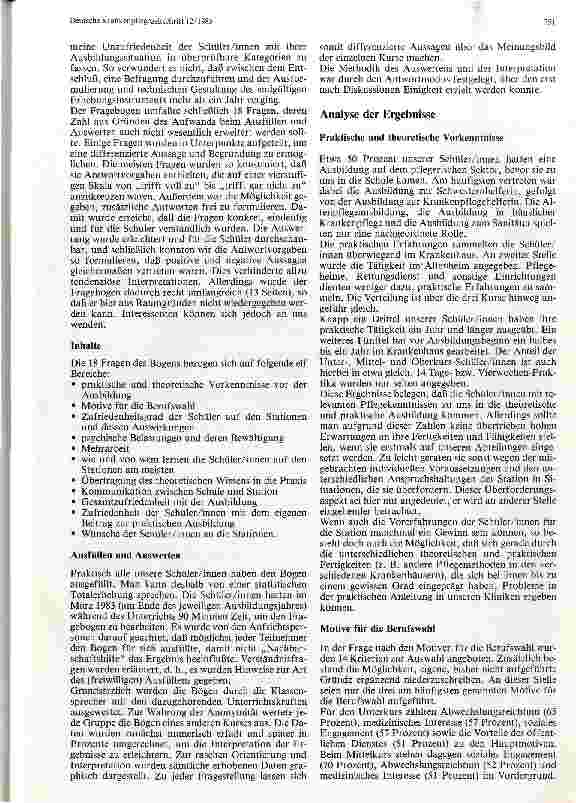 Vorschauseite 2: Praktische Ausbildung--- wo stehst Du Bericht über eine Umfrage unter Schüler und Schülerinnen