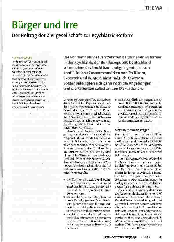 Vorschauseite 1: Bürger und Irre