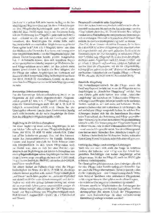 Vorschauseite 5: Pflegezeiten 2015: Alle Klarheiten beseitigt?