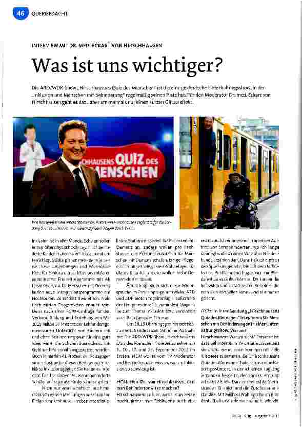 Vorschauseite 1: Was ist uns wichtiger?