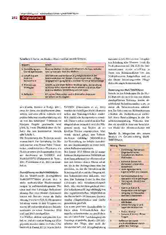 Vorschauseite 6: Kommunikationstraining MultiTANDEMp/us -Ein Beitrag zur Verbesserung der Kommunikation zwischen Pflegenden und Ärzten
