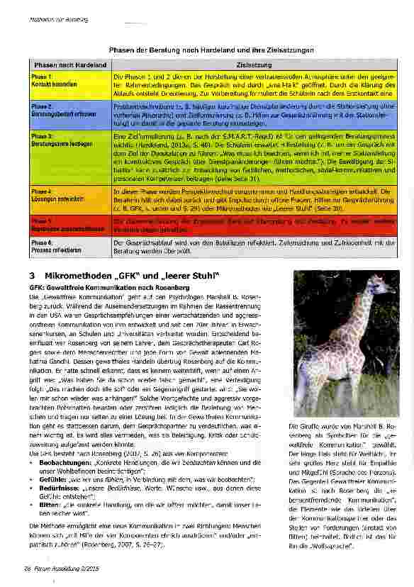 Vorschauseite 3: Beratungsmethode nach Hardeland mit Mikromethoden „Gewaltfreie Kommunikation und „Leerer Stuhl1