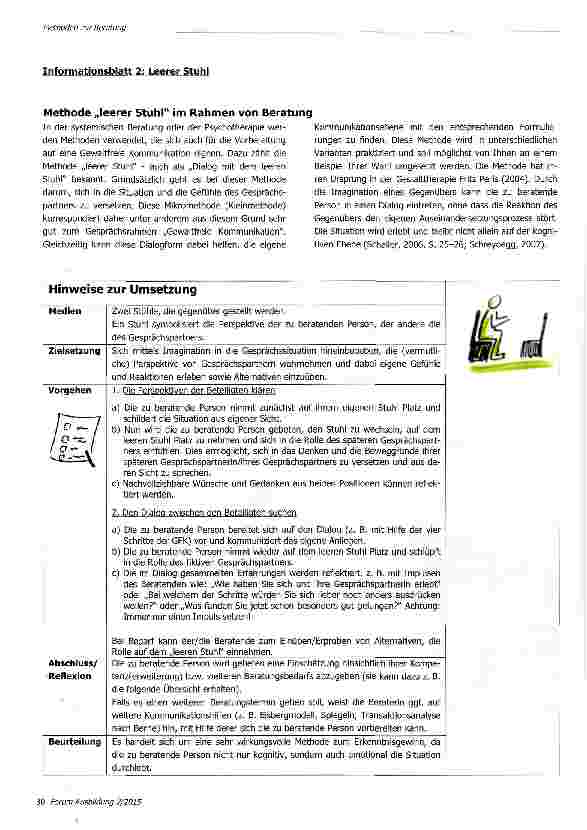 Vorschauseite 5: Beratungsmethode nach Hardeland mit Mikromethoden „Gewaltfreie Kommunikation und „Leerer Stuhl1