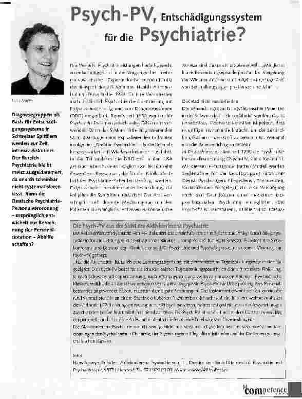 Vorschauseite 1: Psych - PVr Entschädigungssystem für die Psychiatrie?