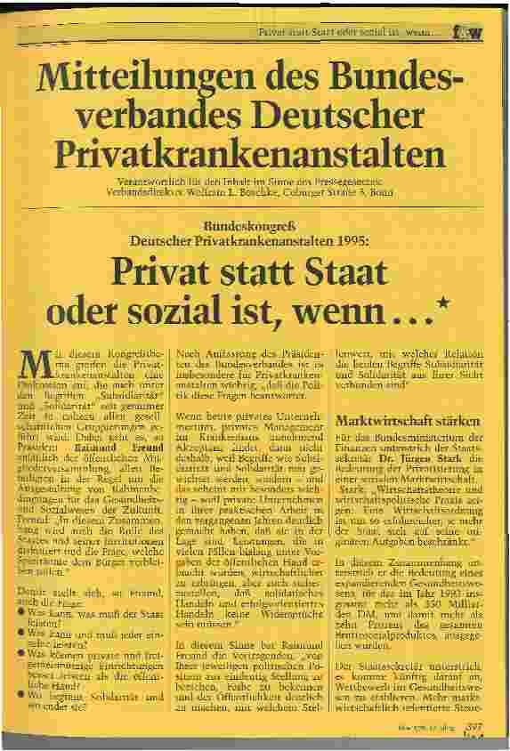 Vorschauseite 1: Privat statt Staat oder sozial ist, wenn ...