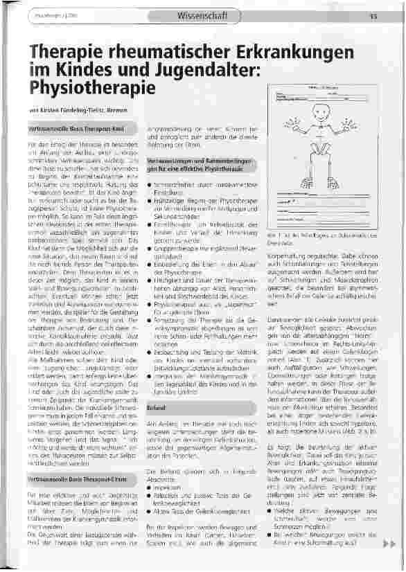 Vorschauseite 1: Therapie rheumatischer Erkrankungen im Kindes und Jugendalter: Physiotherapie