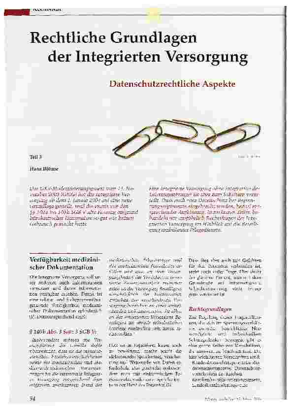 Vorschauseite 1: Rechtliche Grundlagen der Integrierten Versorgung