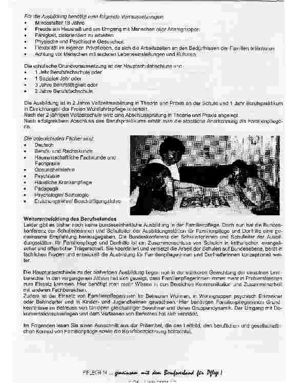 Vorschauseite 2: Weiterentwicklung in der Ausbildung der Familienpflege