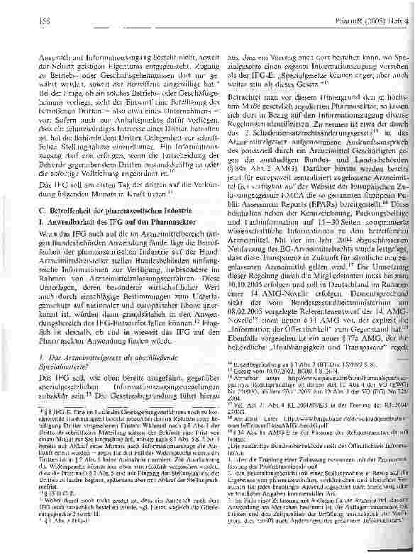Vorschauseite 2: Informationsfreiheit und Arzneimittelrecht - mögliche Implikationen eines Informationsfreiheitsgesetzes für die pharmazeutische Industrie