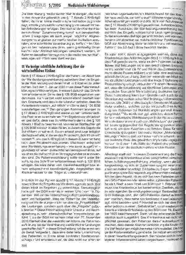 Vorschauseite 3: Medizinische Wahlleistungen