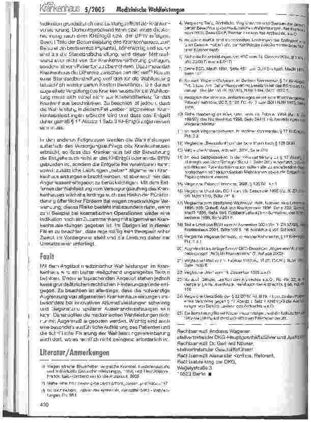 Vorschauseite 5: Medizinische Wahlleistungen