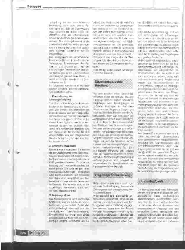 Vorschauseite 2: Auch Krankenhäuser müssen den Markt erkunden Marktanalyse - der erste Schritt für eine gezielte Strategie