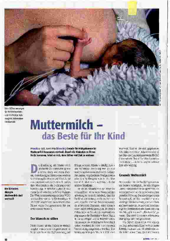 Vorschauseite 1: Muttermilchdas Beste für ihr Kind