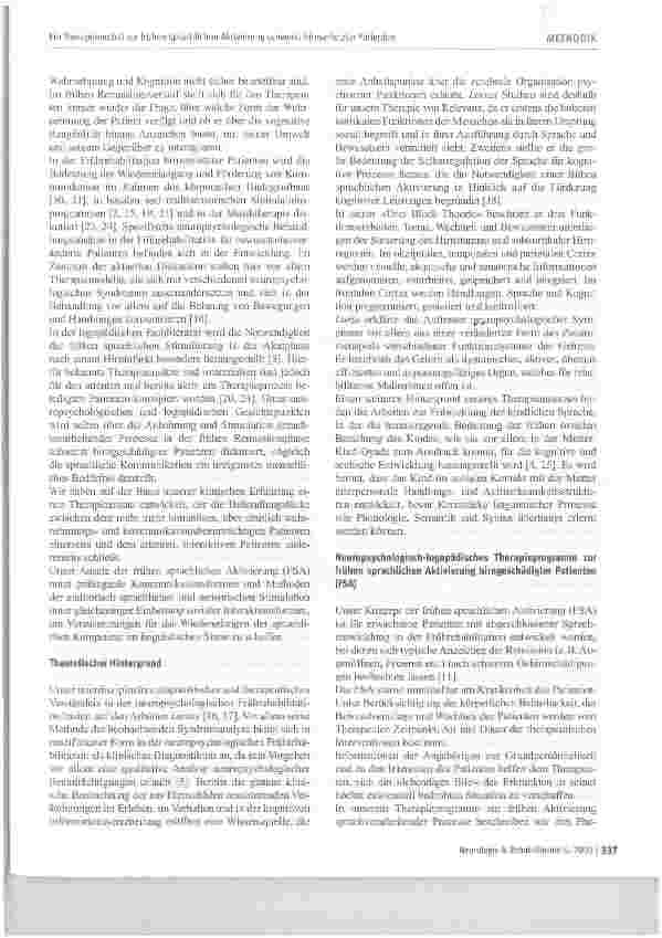 Vorschauseite 2: Ein Therapiemodell zur frühen sprachlichen Aktivierung schwerst hirnverletzter Patienten