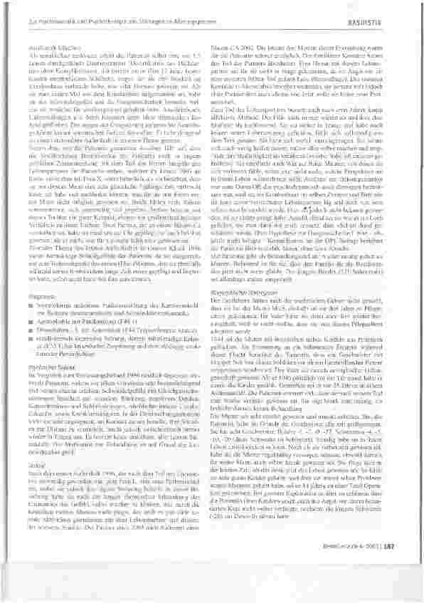 Vorschauseite 3: Zur Psychosomatik und Psychotherapie von Störungen im Alterungsprozess