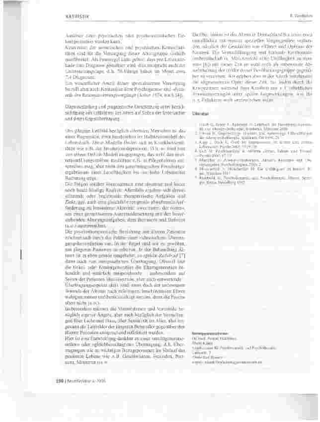 Vorschauseite 6: Zur Psychosomatik und Psychotherapie von Störungen im Alterungsprozess