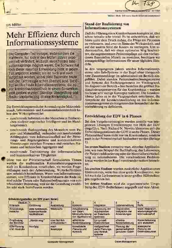 Vorschauseite 1: Mehr Effizienz durch Informationssystem