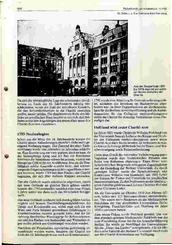 Vorschauseite 4: Eine Institution feiert Geburstag 275 Jahr Berliner Charite