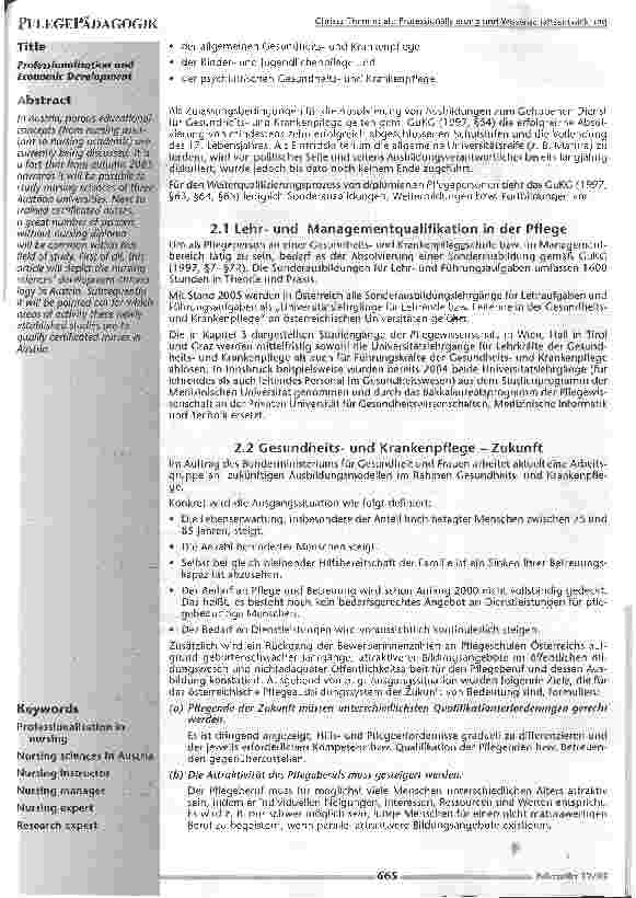 Vorschauseite 2: Professionalisierung und Wissenschaftsentwicklung