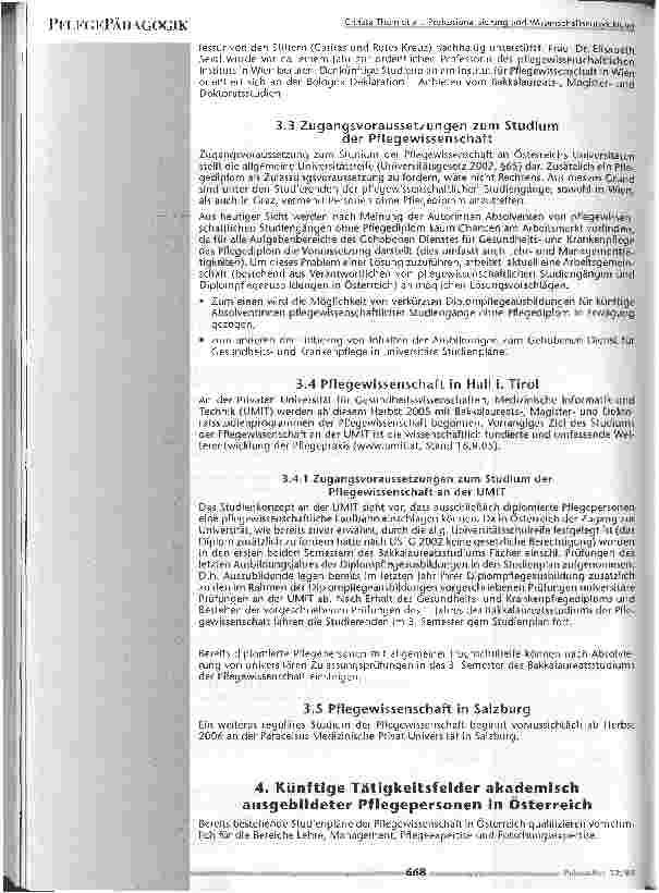 Vorschauseite 5: Professionalisierung und Wissenschaftsentwicklung