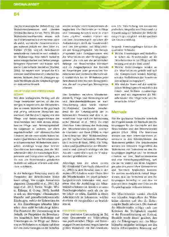 Vorschauseite 3: Pflegeund betreuungsrelevante Bedürfnisse und Erwartungen von Bewohnenden eines Wohnheims für psychisch und geistig behinderte Menschen: Welche Anforderungen ergeben sich daraus f…