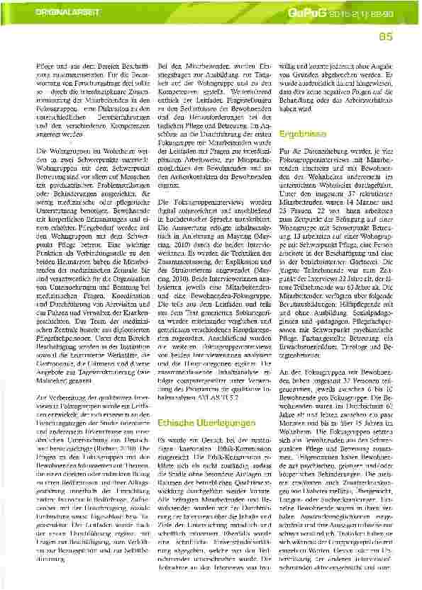 Vorschauseite 4: Pflegeund betreuungsrelevante Bedürfnisse und Erwartungen von Bewohnenden eines Wohnheims für psychisch und geistig behinderte Menschen: Welche Anforderungen ergeben sich daraus f…