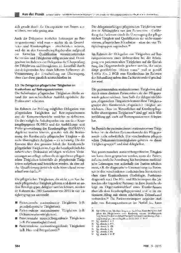 Vorschauseite 6: Rechtliche Rahmenbedin-gungen für den Einsatz von Rettungsassistenten als Pflegekräfte im Krankenhaus