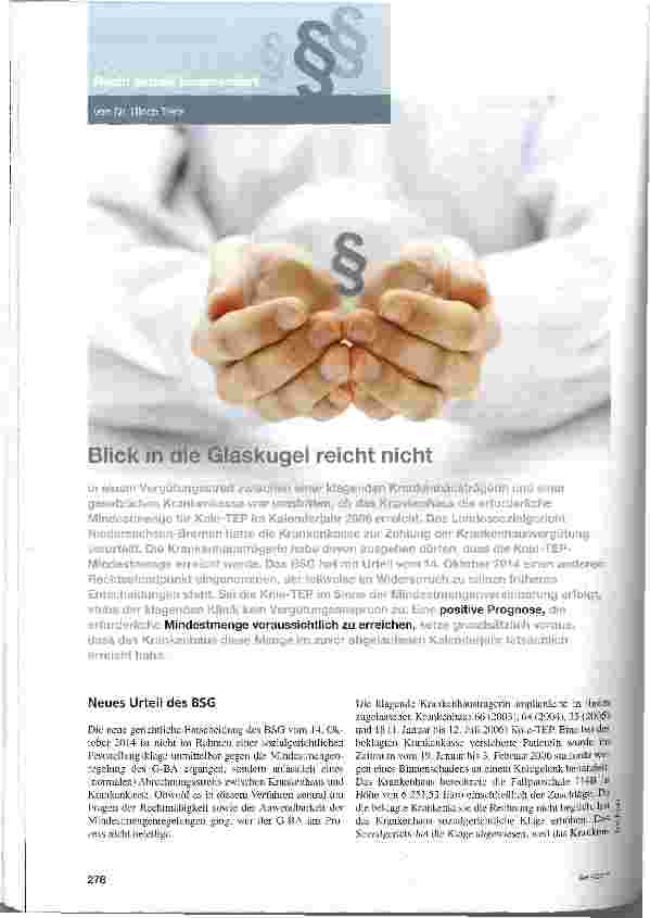 Vorschauseite 1: Blick in die Glaskugel reicht nicht