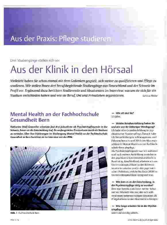 Vorschauseite 1: Aus der Klinik in den Hörsaal