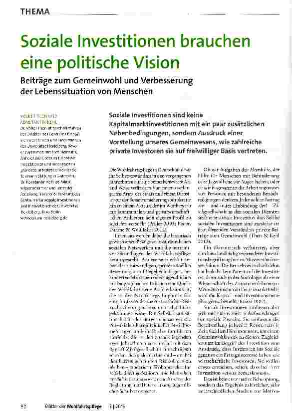 Vorschauseite 1: Soziale Investitionen brauchen eine politische Vision