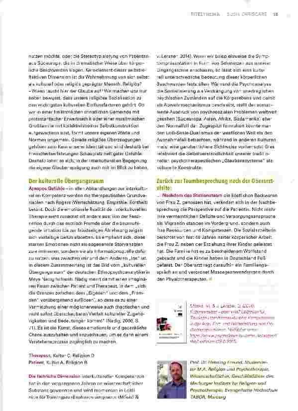 Vorschauseite 2: Interkulturelle Kompetenzen in der PsychotherapieSchauplatz Oberarztvisite in einer psychotherapeutischen Tagesklinik