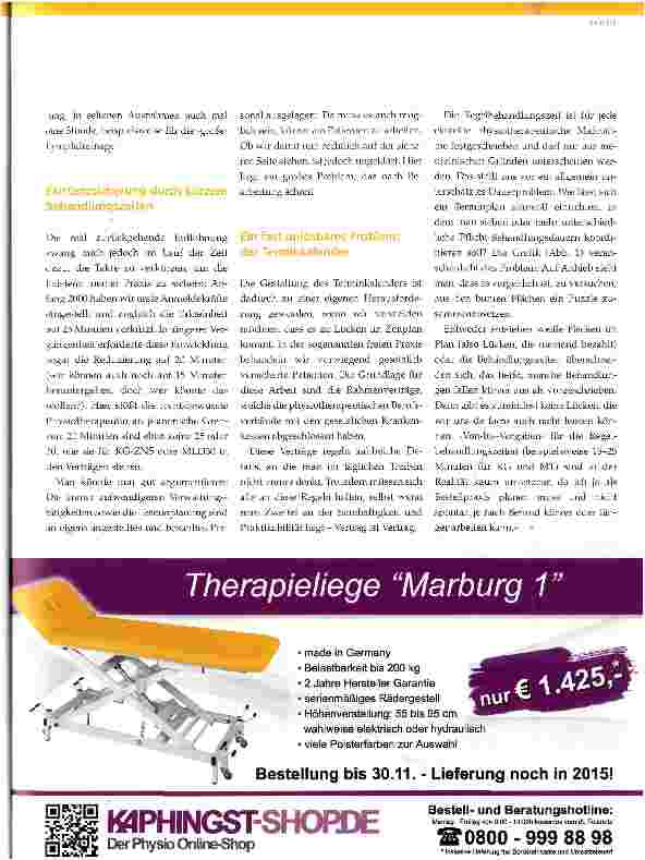 Vorschauseite 2: Das Therapiezeiten-Puzzle Ein Bericht aus der Praxis