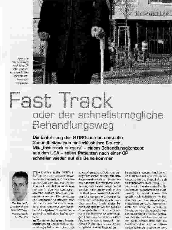 Vorschauseite 1: Fast Track oder der schnellstmögliche Behaandlungsweg
