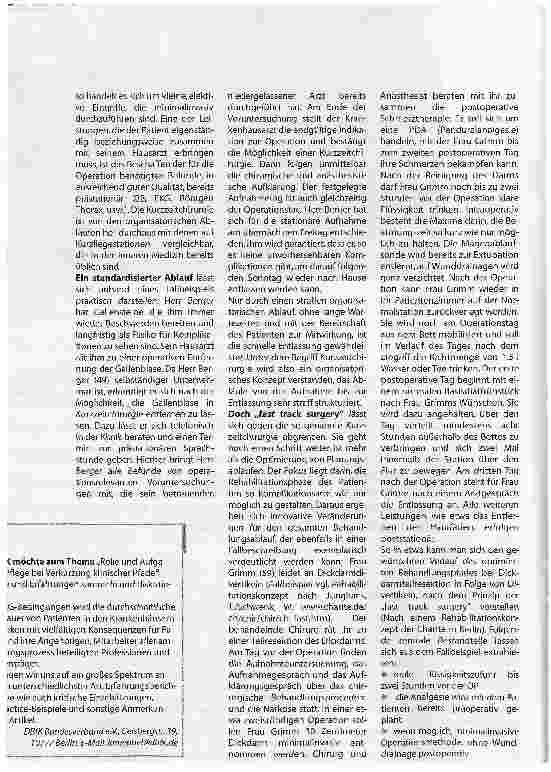Vorschauseite 2: Fast Track oder der schnellstmögliche Behaandlungsweg