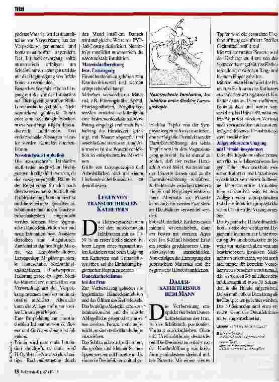 Vorschauseite 2: Hygiene in der Anästhesie Erfahrungen und praktische Hinweise