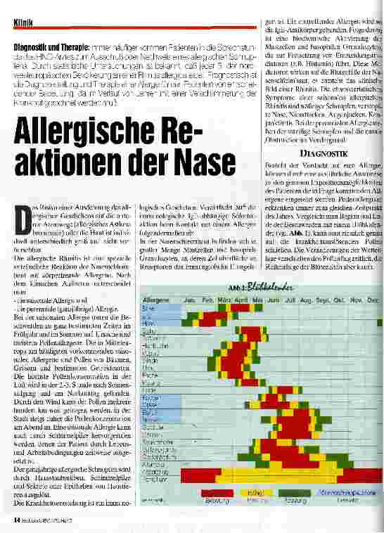 Vorschauseite 1: Allergische Reationen der Nase Diagnostik und Therapie
