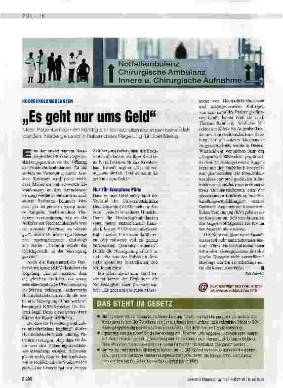 Vorschauseite 1: Es geht nur ums Geld