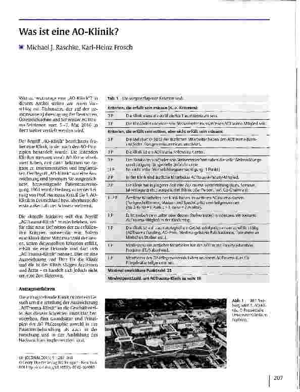 Vorschauseite 1: Was ist eine AO-Klinik?