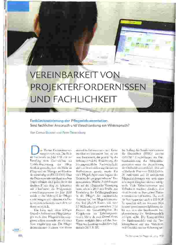 Vorschauseite 1: VEREIN BARKEIT VON PROJEKTERFORDERNISSEN UND FACHLICHKEIT