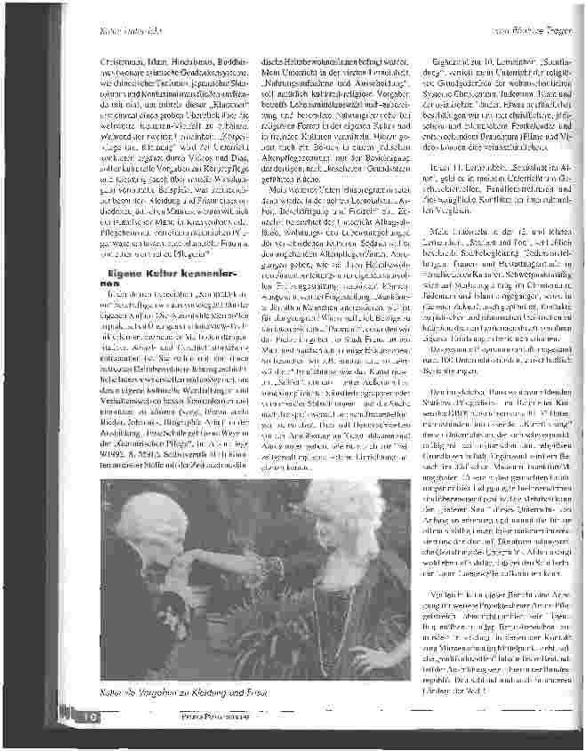 Vorschauseite 2: KULTUR-Unterricht als Teil des Faches Berufskunde in der Altenpflege-Ausbildung